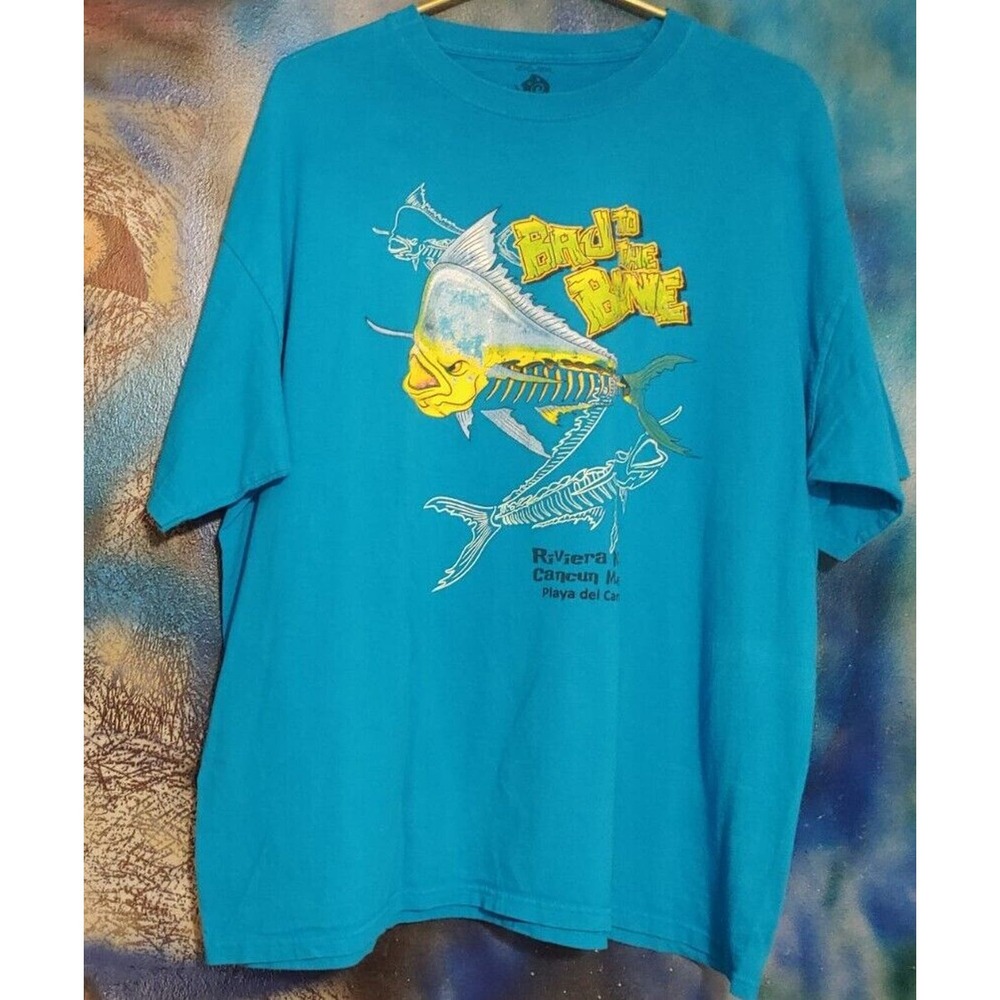 Espressate Bad To The Bone Mahi Mahi Fish Graphic Tee 2xl